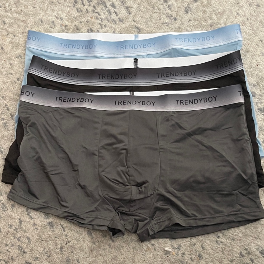 Men's Boxer Briefs set of 3 - Gray Blue and Black